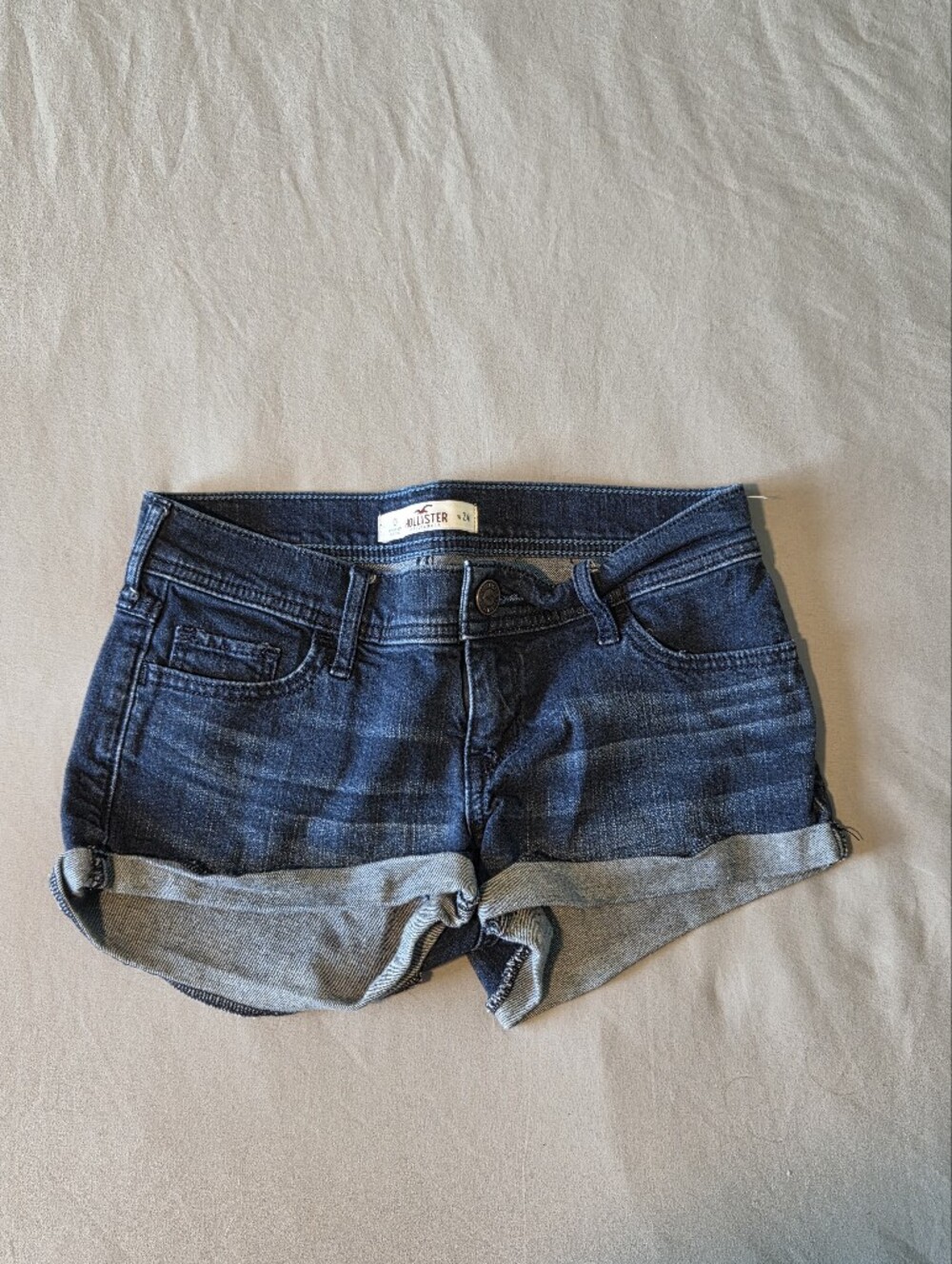 Y2K Hollister Dark Indigo Cuffed Denim Shorts
